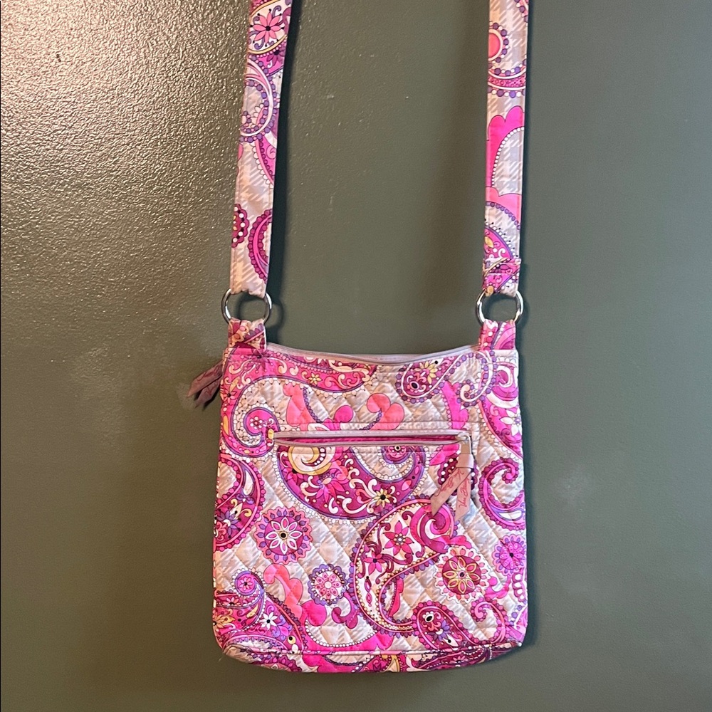 Vera Bradley Pink and Purple Paisley Crossbody Bag